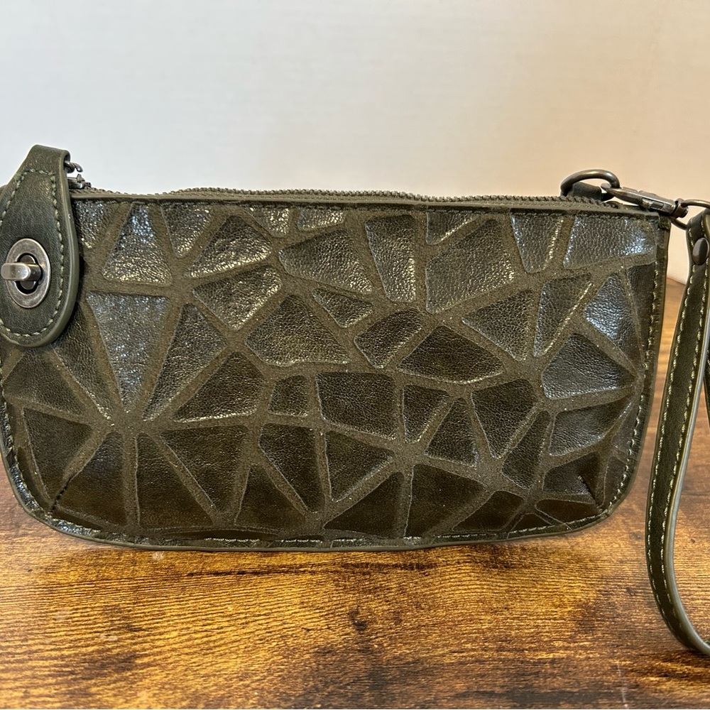 Stylish Olive Green Leather Clutch